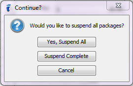 Suspending a Package - UBO