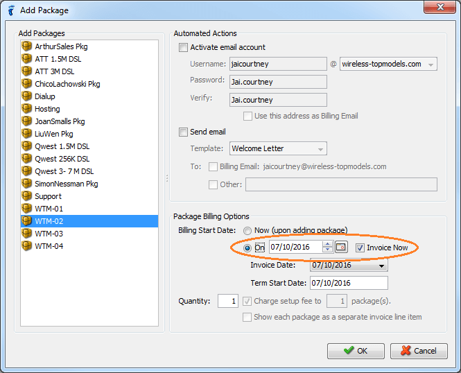 Manage terms, paid-through dates, and payment status per package - UBO