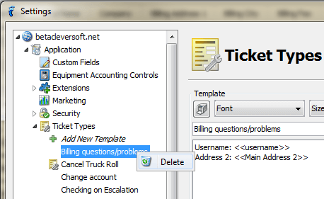Templates for Ticket Types - UBO