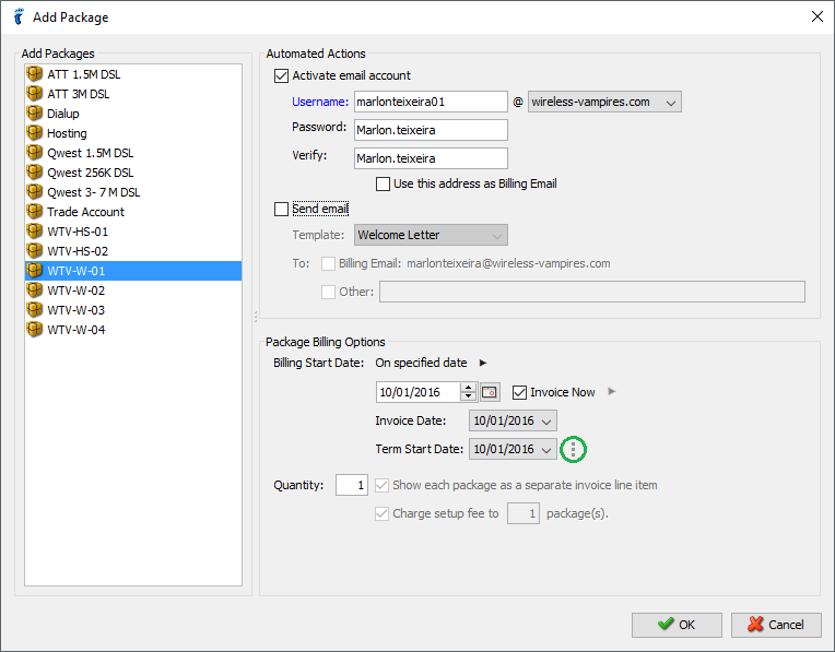 Setting the Package Billing Option | VISP - UBO ISP Billing System