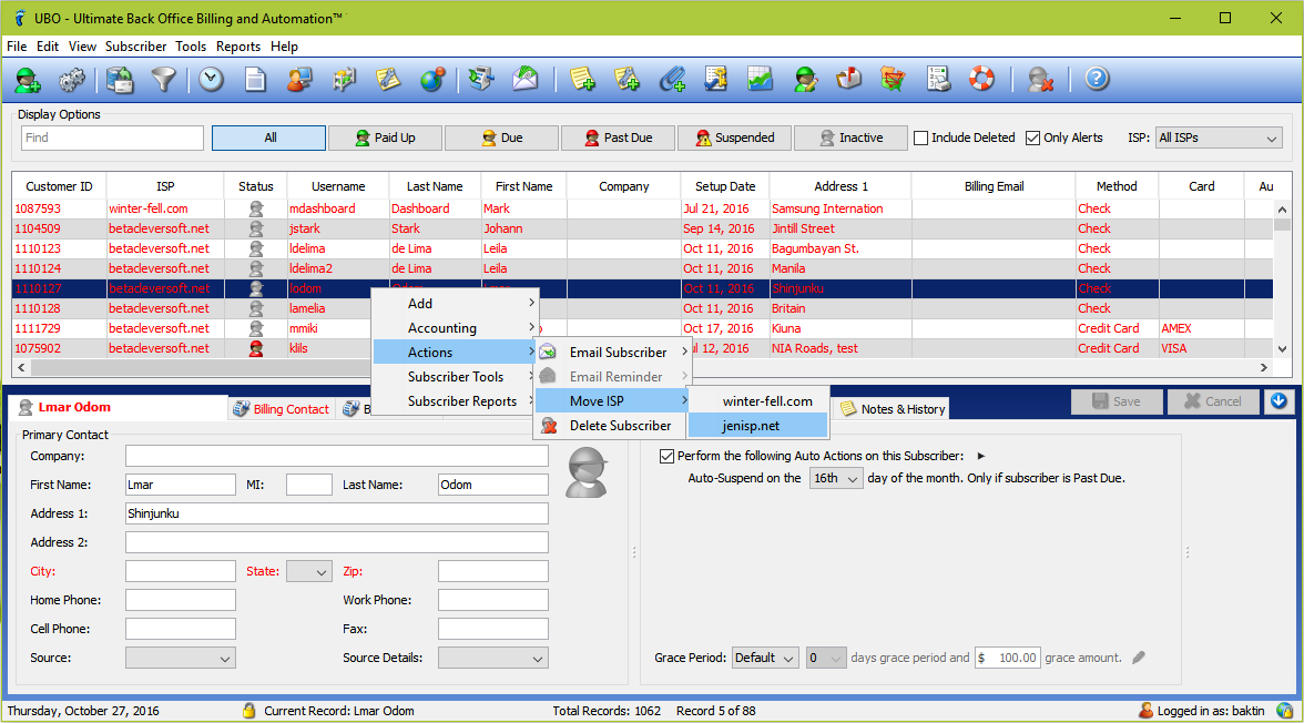 Move incomplete subscribers to another ISP - UBO