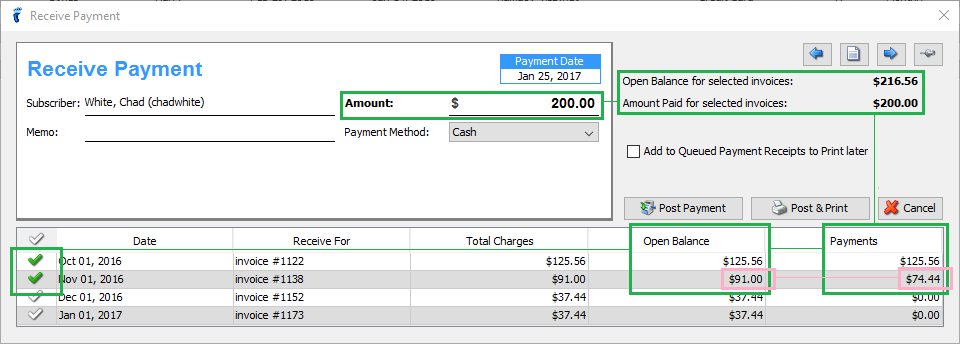 Distribute Payment to Invoices - UBO