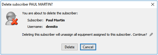 Deleting a Subscriber - UBO app