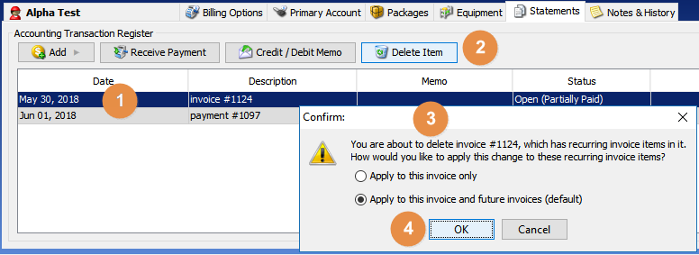 Adding and Removing Recurring Items on an Invoice - UBO
