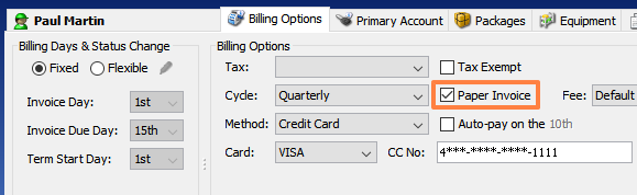 Printing Subscriber Invoices, Receipts, or Statements