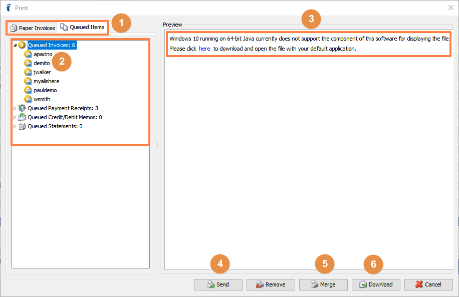 Printing Subscriber Invoices, Receipts, or Statements