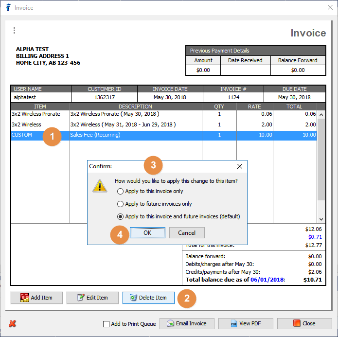 Adding and Removing Recurring Items on an Invoice - UBO