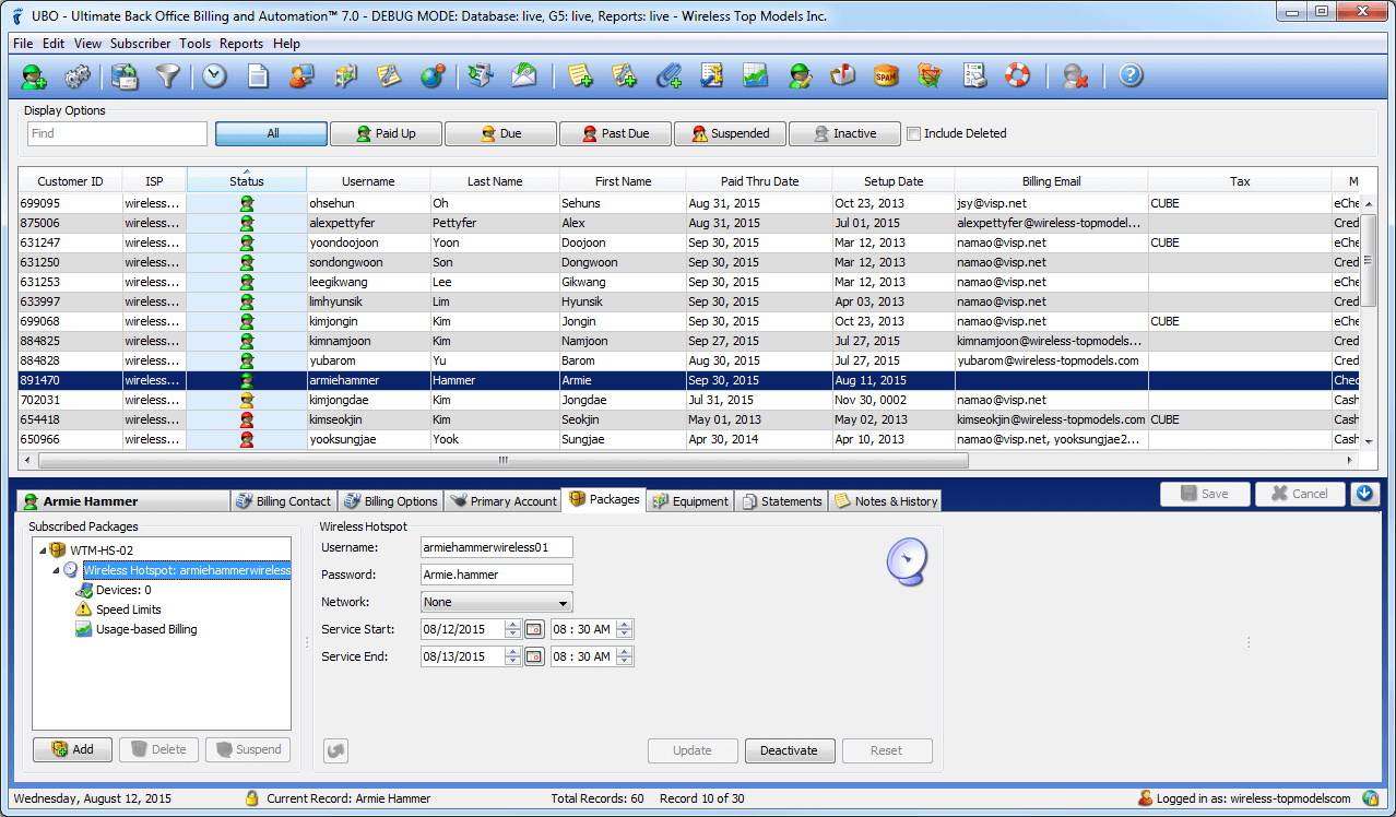 Manage Hotspot Subscribers in UBO