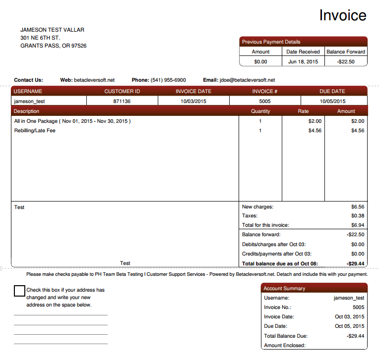 New Positive or Negative option for PDF invoices
