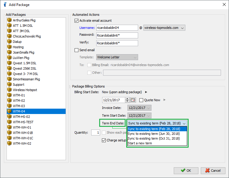 New package term sync options! VISP - ISP Billing System