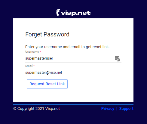 How to reset your VISP Appuser Password?