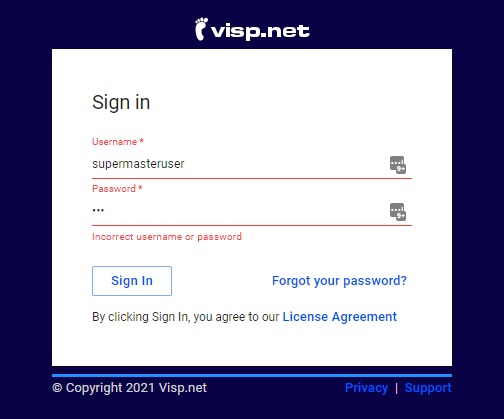 How to reset your VISP Appuser Password?