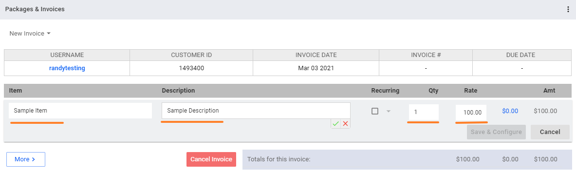 Add a Custom invoice - Visp App
