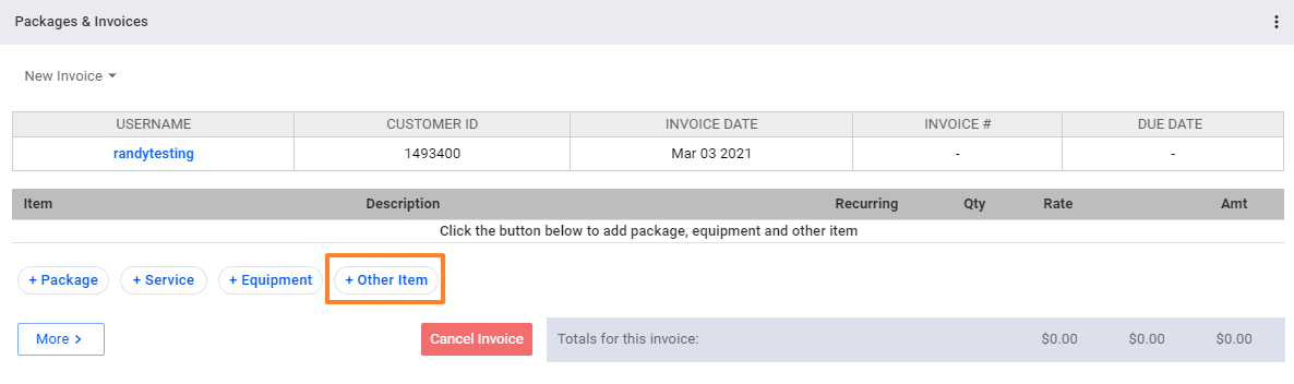 Add a Custom invoice - Visp App