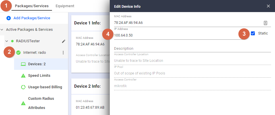 Assigning a Static IP Address - Visp App