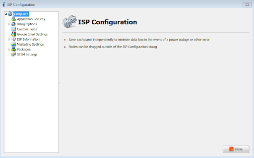 Opening the ISP Configuration - UBO