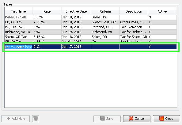 ISP Configuration: Taxes | VISP - UBO ISP Billing System