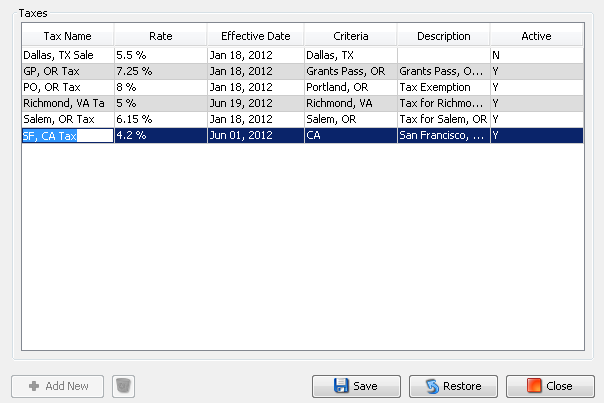 ISP Configuration: Taxes | VISP - UBO ISP Billing System