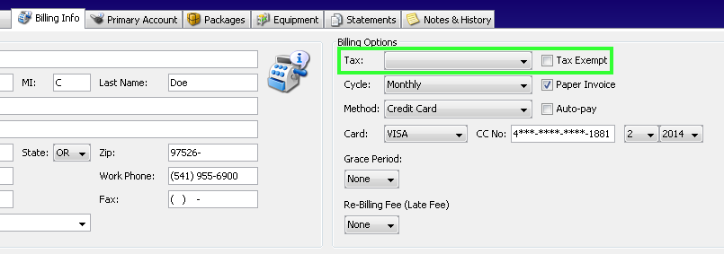 ISP Configuration: Taxes | VISP - UBO ISP Billing System