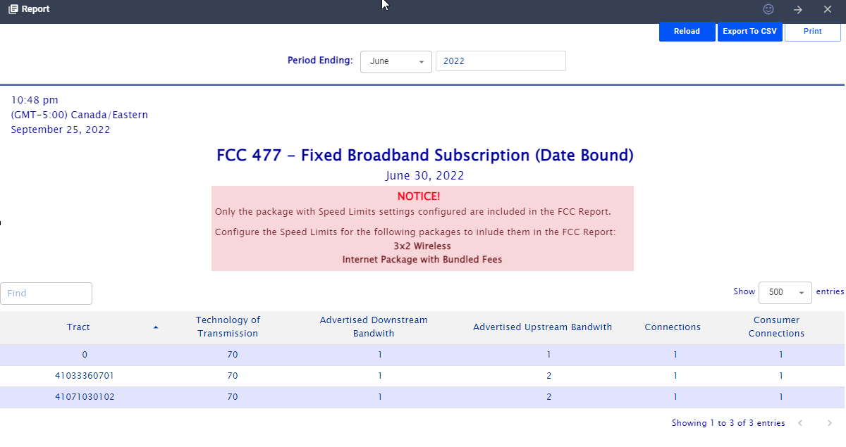 Generate your FCC 477 Subscription and Deployment Reports. - Visp App