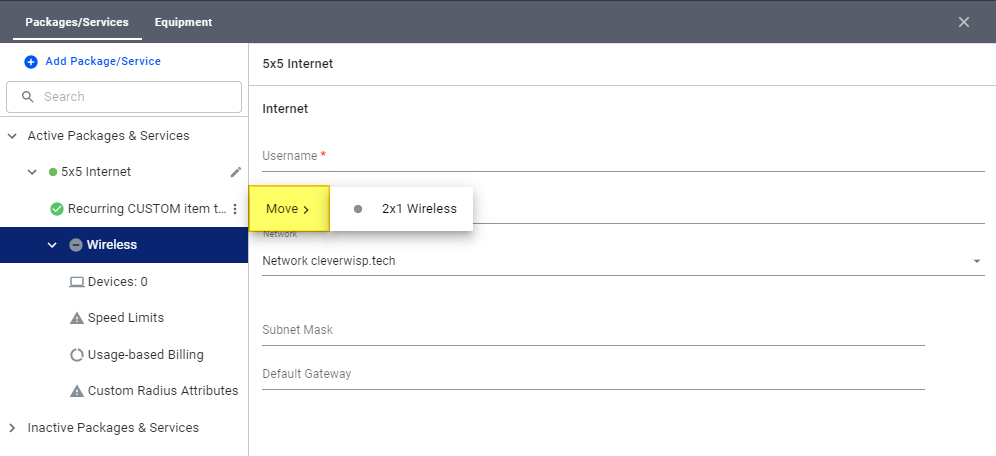 Package Upgrade (Move Process) - Visp Web App Documentation