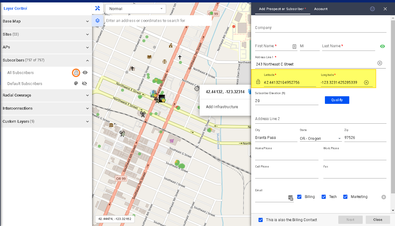 Validate Subscriber Address - Visp web app documentation