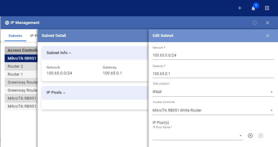 IP Management - IPAM - Add New IP Block Page