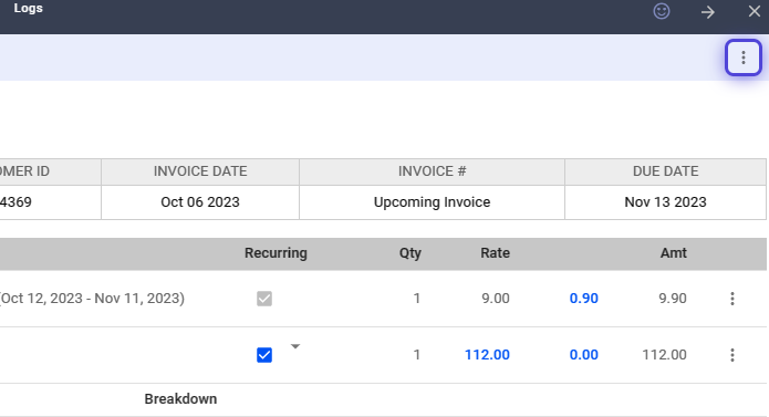 Set Manual Invoice Dates - Visp.net App