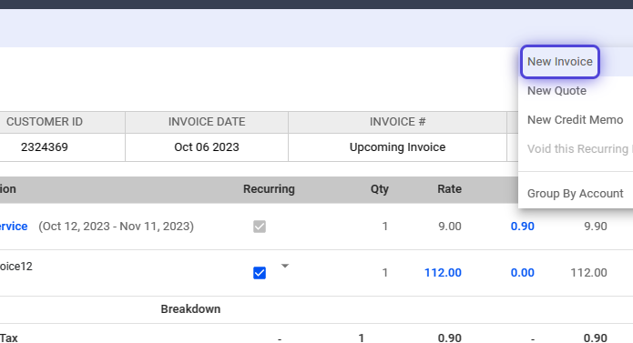 Set Manual Invoice Dates - Visp.net App