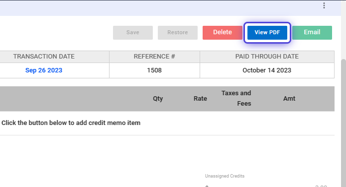 How to Add a Credit Memo? - Visp App