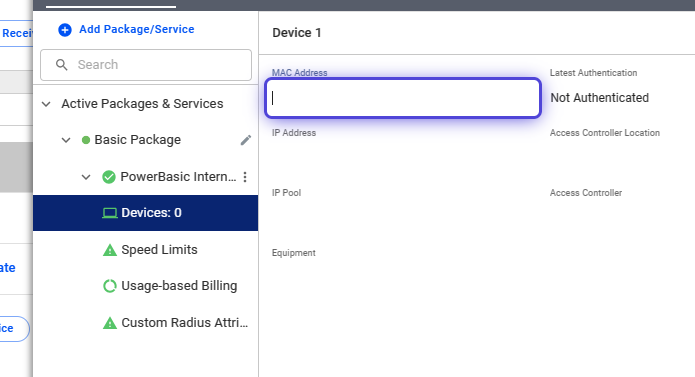 Add a Package to a Prospect or Subscriber - Visp App