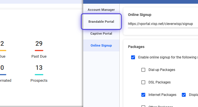 Account Manager and Signup Portal - Visp App