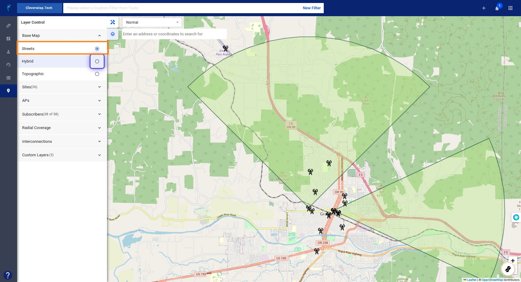 Display Coverage Maps - Visp App