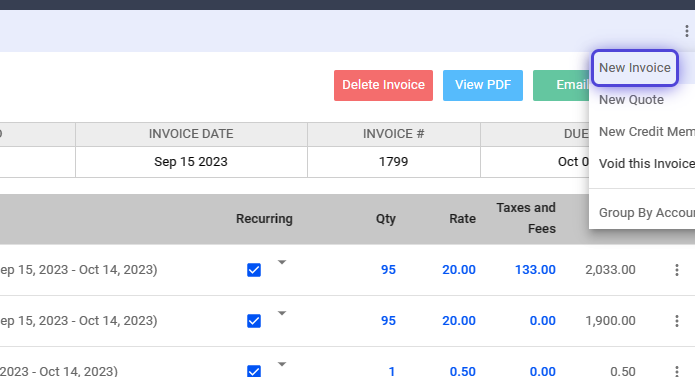 How to Create a New Invoice and Add Invoice Items - Visp App