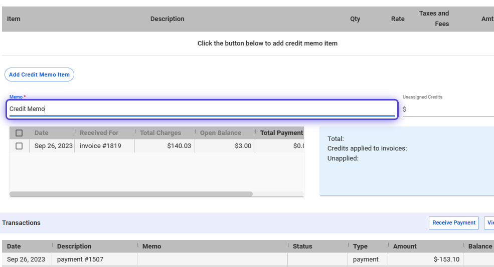 How to Add a Credit Memo? - Visp App