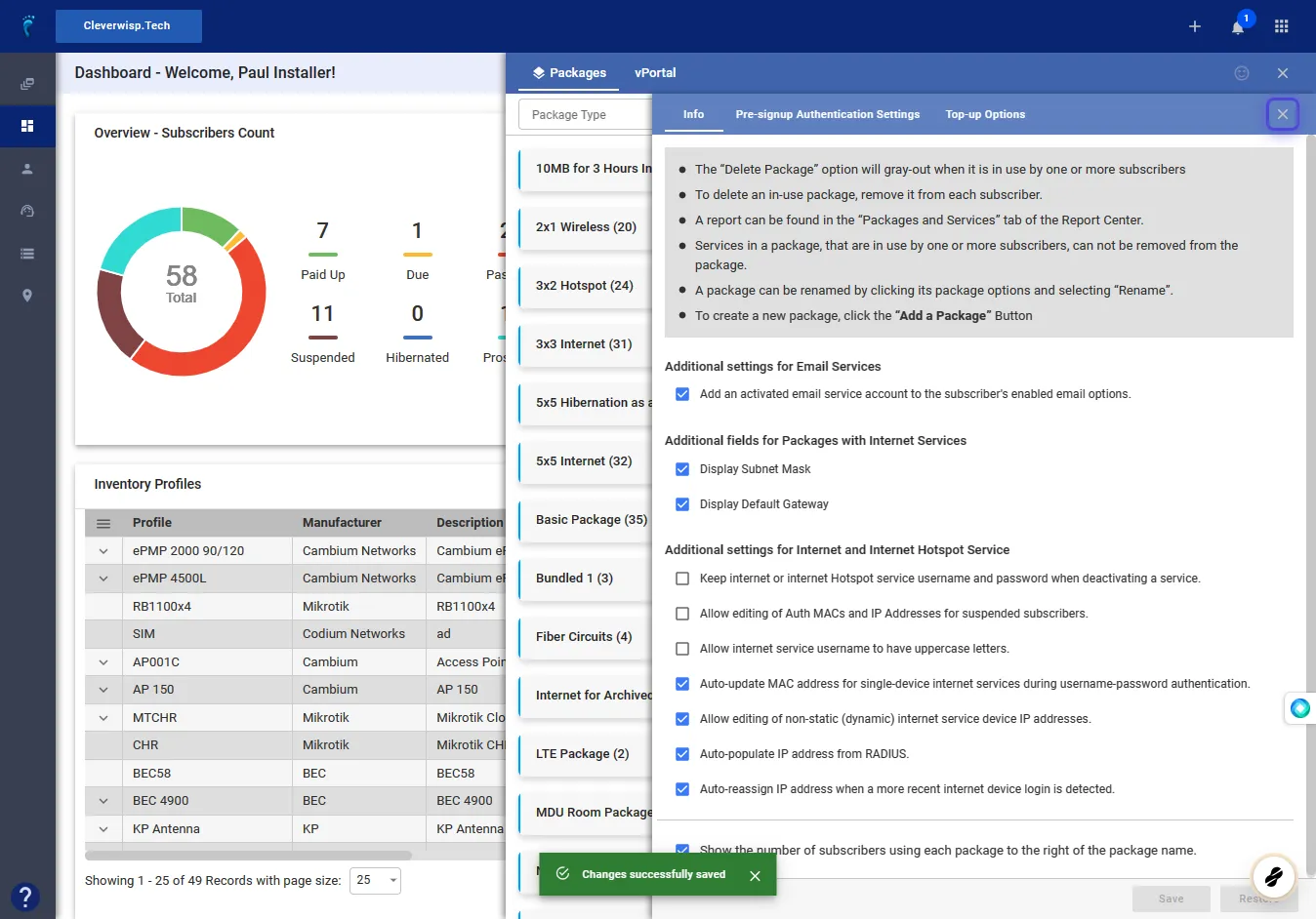 Configure Global Package IP and MAC Settings [Preseem] - Visp App